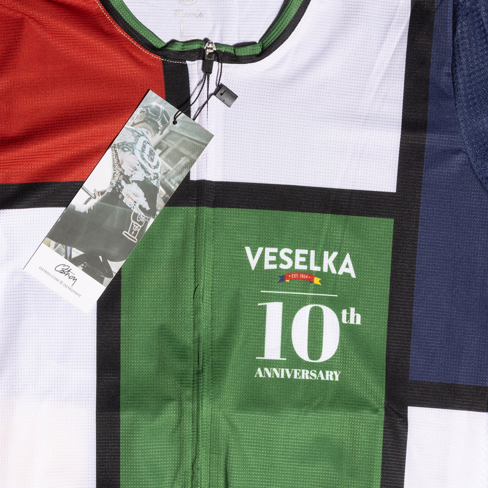 10th anniversary cycling jersey detail