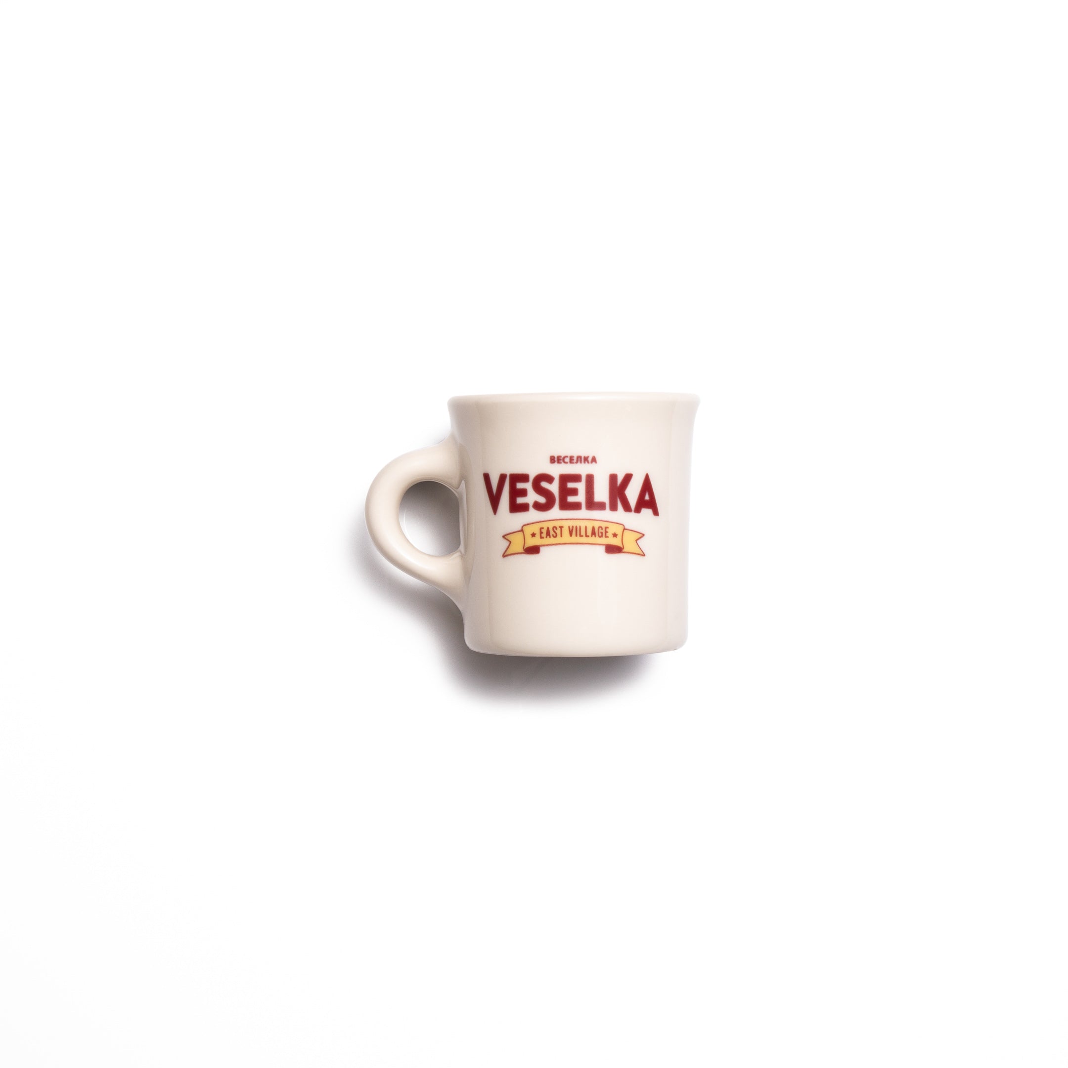 East Village diner style mug , off white cream color 